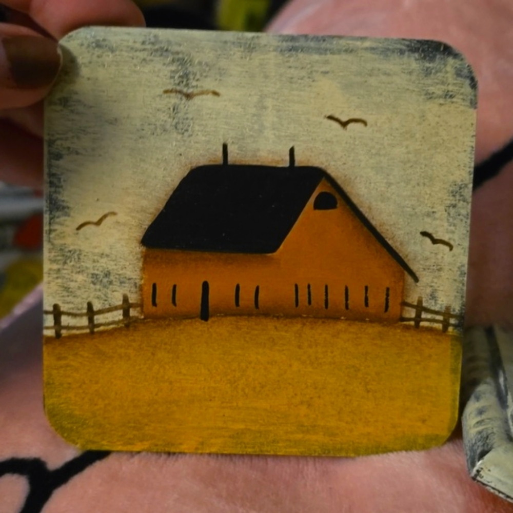 Handpainted Set of 6 Beautiful Coasters of New England style homes 🏡 - Picture 8 of 10